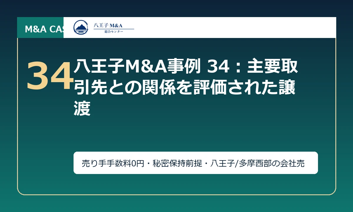 八王子M&A事例 34：主要取引先との関係を評価された譲渡 アイキャッチ