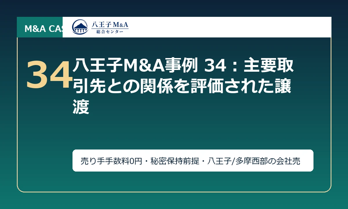 八王子M&A事例 34：主要取引先との関係を評価された譲渡 アイキャッチ