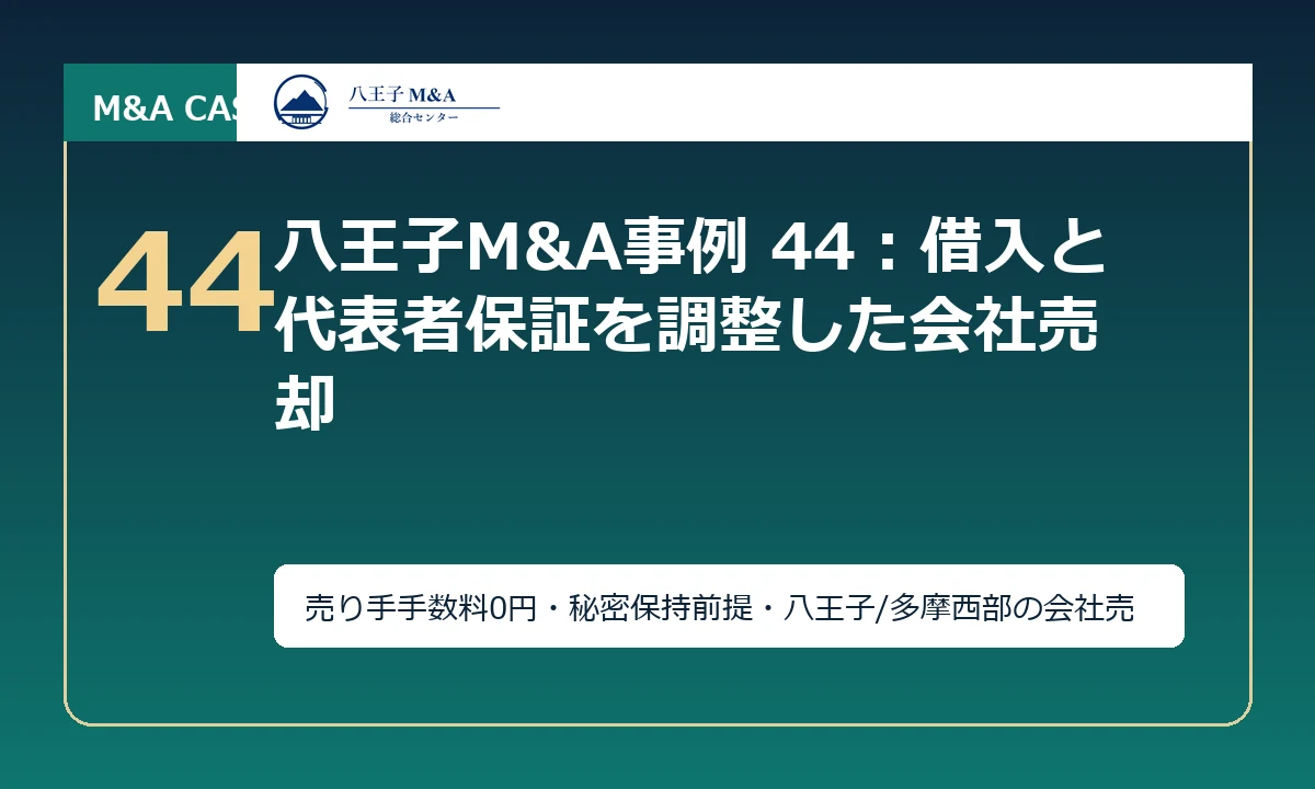 八王子M&A事例 44：借入と代表者保証を調整した会社売却 アイキャッチ