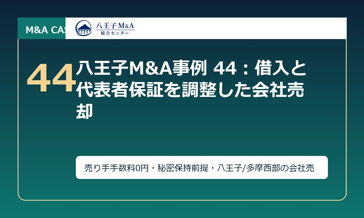 八王子M&A事例 44：借入と代表者保証を調整した会社売却 アイキャッチ