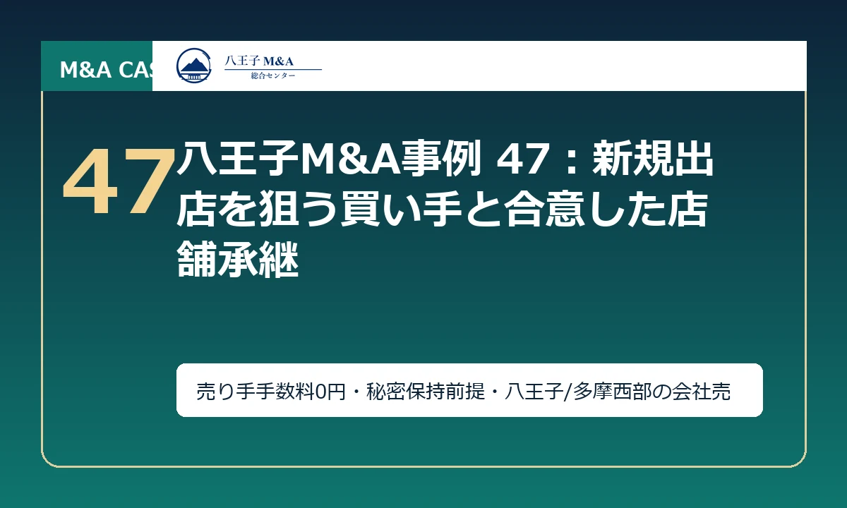 八王子M&A事例 47：新規出店を狙う買い手と合意した店舗承継 アイキャッチ