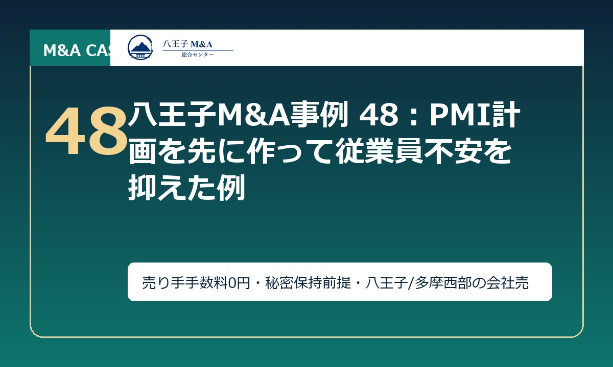 八王子M&A事例 48：PMI計画を先に作って従業員不安を抑えた例 アイキャッチ
