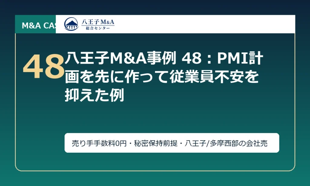 八王子M&A事例 48：PMI計画を先に作って従業員不安を抑えた例 アイキャッチ