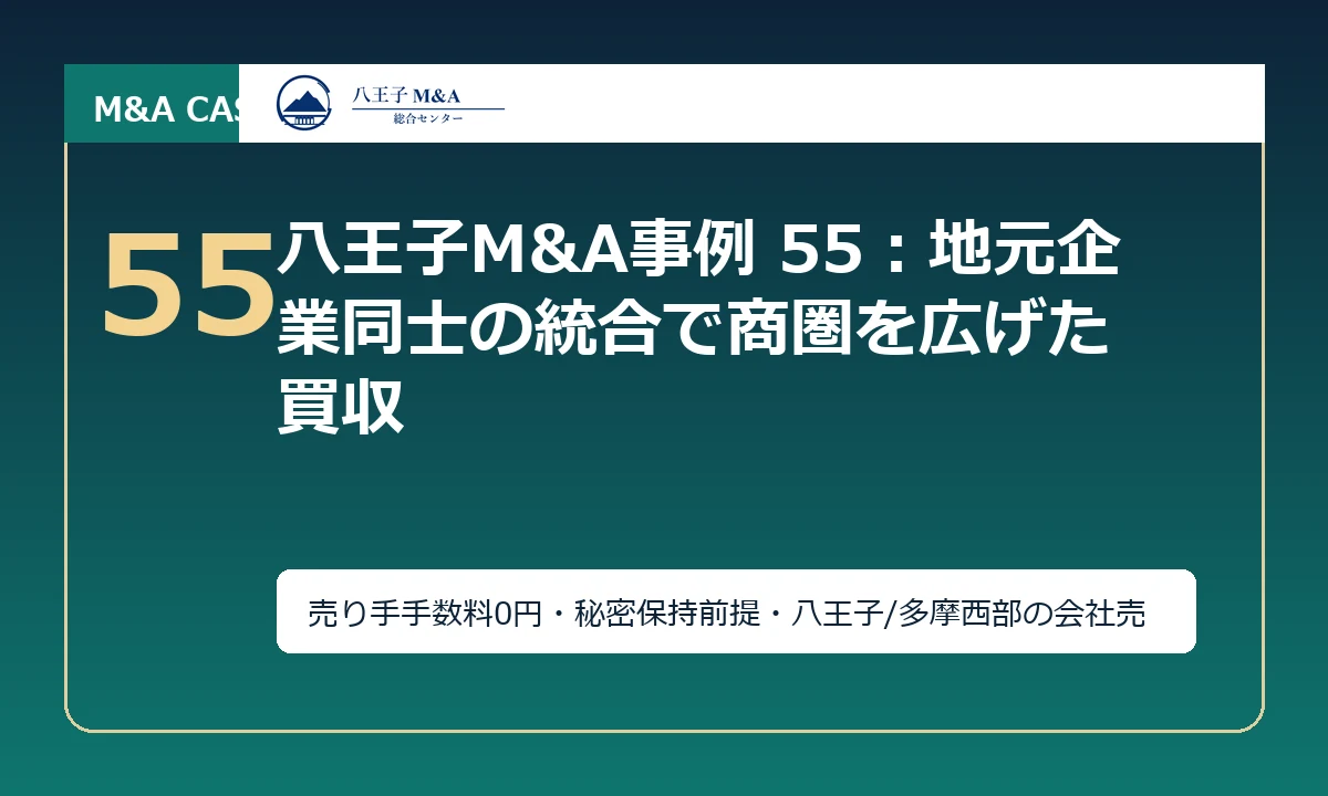 八王子M&A事例 55：地元企業同士の統合で商圏を広げた買収 アイキャッチ