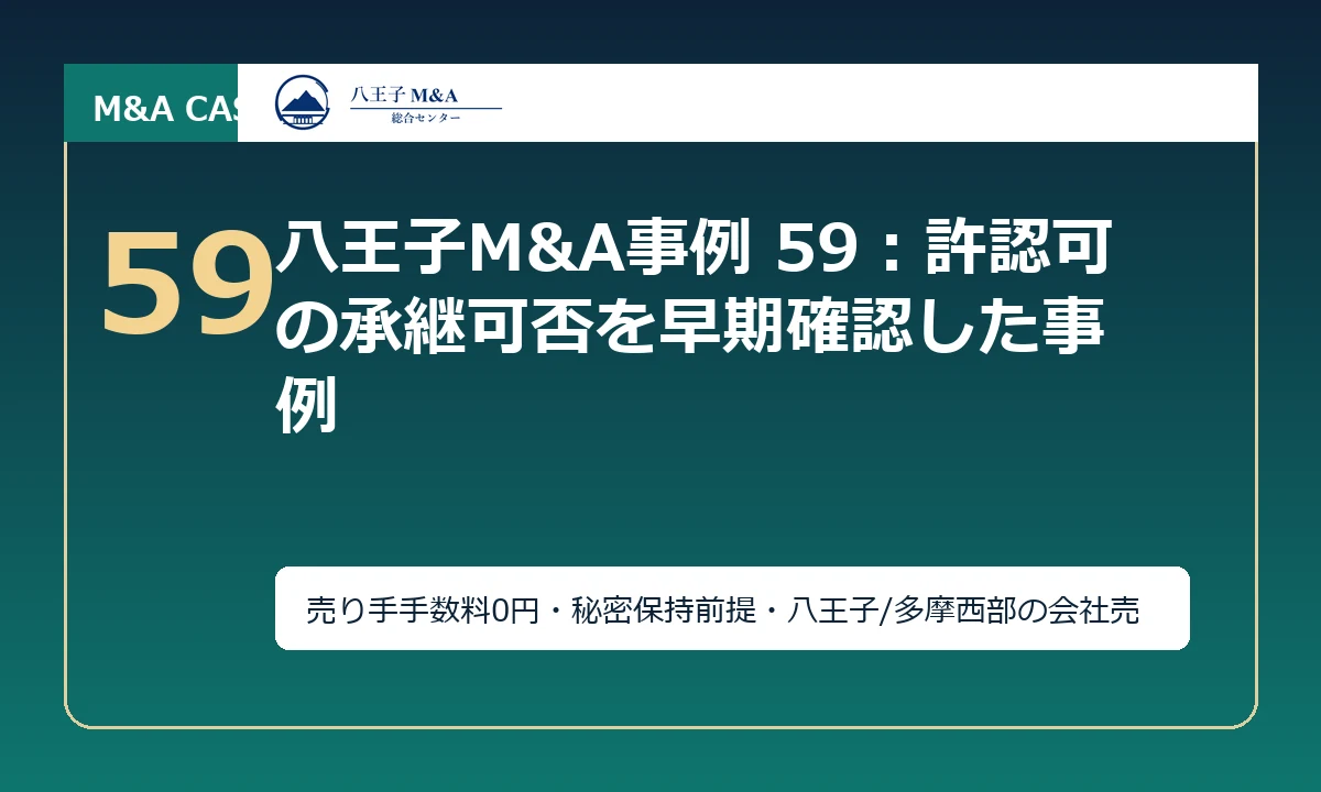 八王子M&A事例 59：許認可の承継可否を早期確認した事例 アイキャッチ