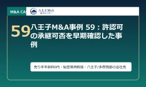 八王子M&A事例 59：許認可の承継可否を早期確認した事例 アイキャッチ