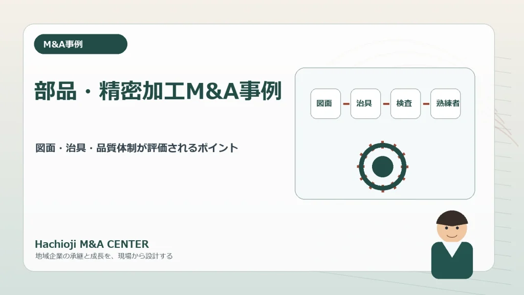 部品・精密加工M&A事例 - 図面・治具・品質体制が評価されるポイント