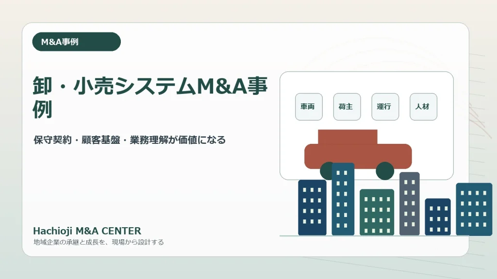 卸・小売システムM&A事例 - 保守契約・顧客基盤・業務理解が価値になる