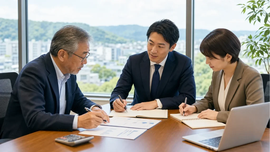 八王子で会社売却の初回相談メモを作る経営者と専門家